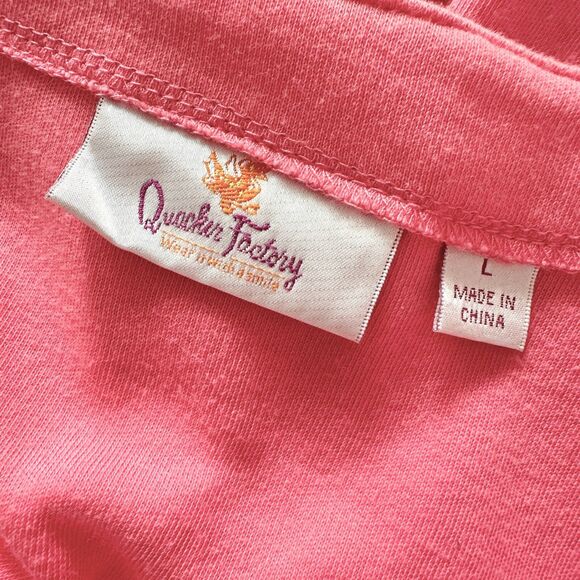 Quacker Factory Twin Set Women L Pink Cotton Embellished Beach Chair Y2K Vintage - Picture 7 of 11